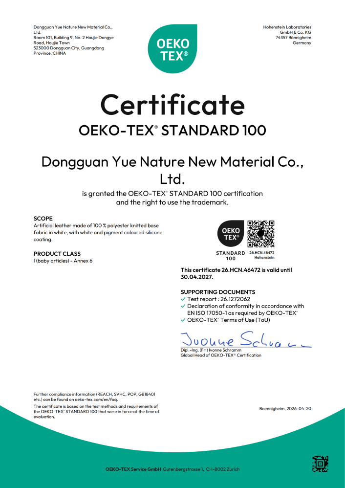 OEKO-TEX Certified Silicone Leather | Eco-friendly