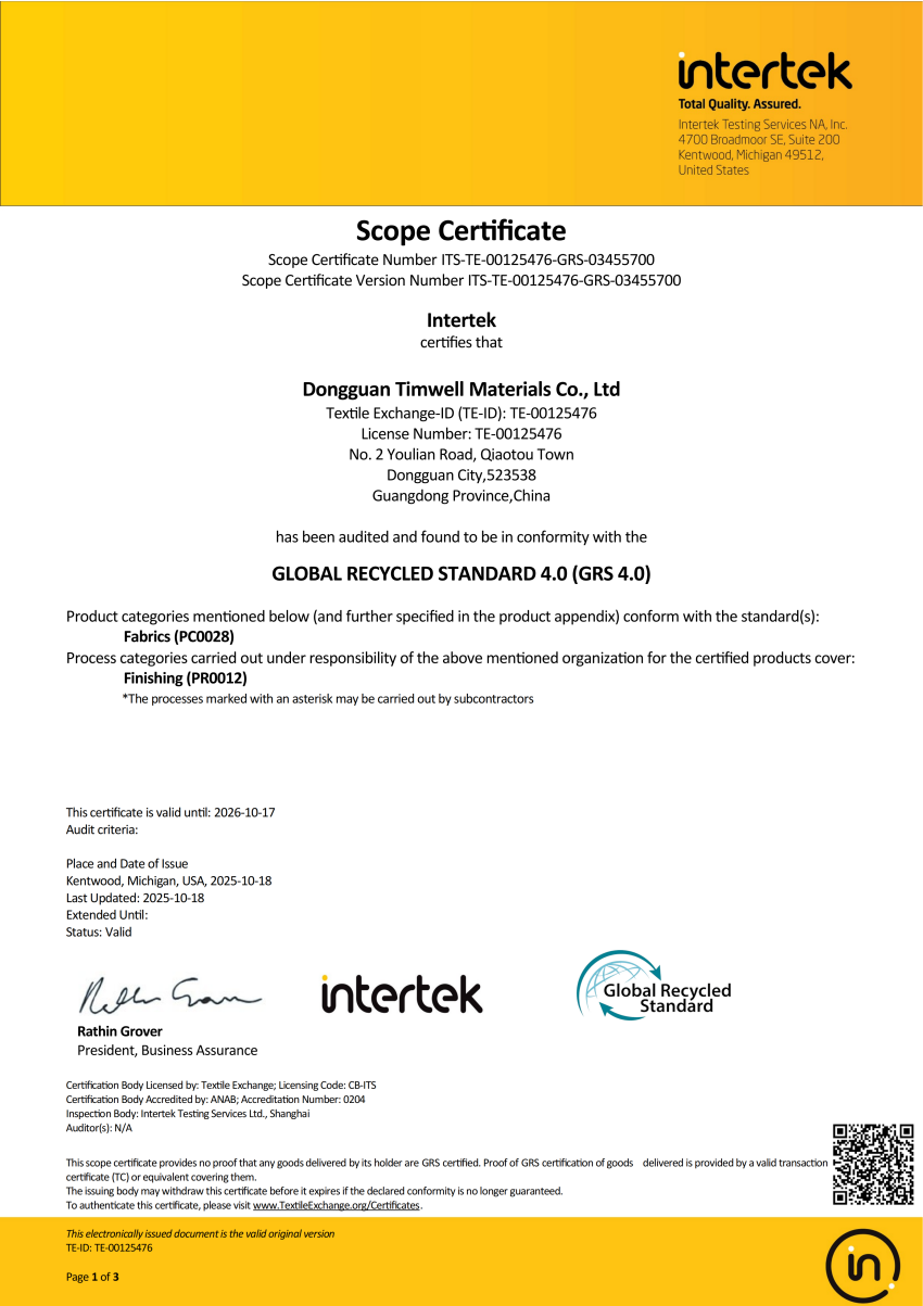 What Does GRS Certification Mean for Silicone Leather? Understanding Timwell Sustainable Material System